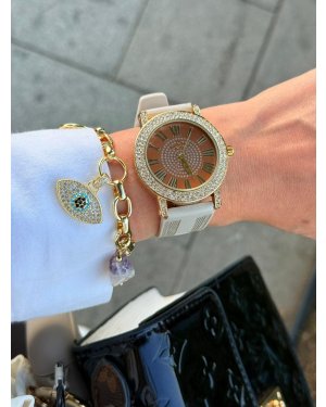 BEJ GOLD KAHVE TAŞLI SAAT