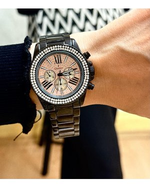 DEXTER SİYAH TAŞLI PUDRA SİMLİ KASA