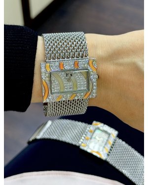 FX TAŞLI SILVER HASIR SAAT