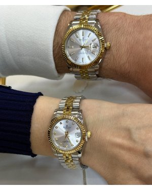 BELONNİ EŞLİ BEYAZ ÇELİK 2Lİ SAAT