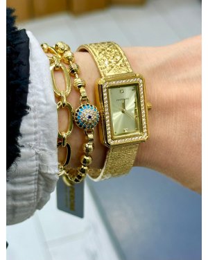 CHAPERONE ÇELİK TAŞLI DİKDÖRTGEN GOLD  SAAT