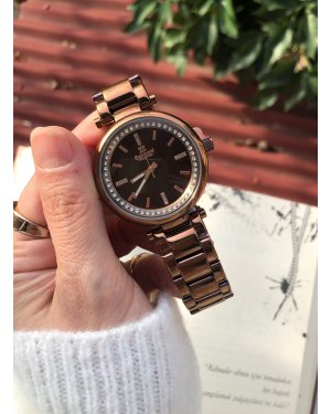 BELONNİ KAHVE TAŞLI ÇELİK SAAT