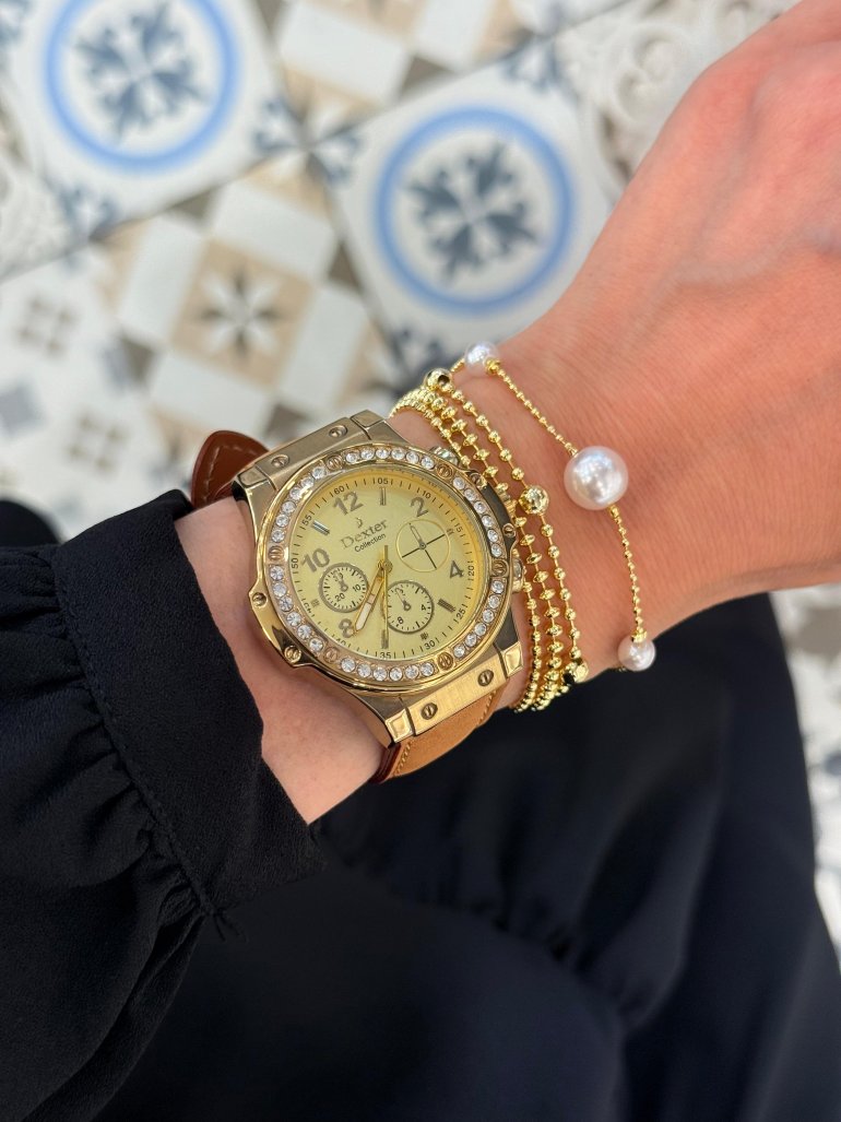 DERİ TABA GOLD HUBLOT MODELİ