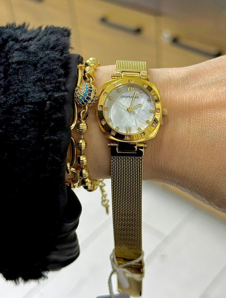 CHAPERONE ÇELİK HASIR GOLD SAAT
