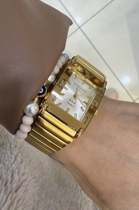 GOLDEN GOLD ÇELİK BEYAZ KADRANLI