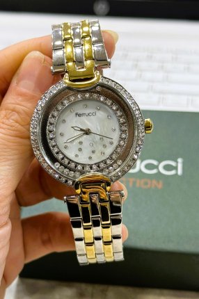 FERRUCCİ ÇİFT RENKLİ TAŞLI SAAT