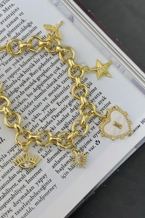 14K KALP CHARMLI BİLEKLİK