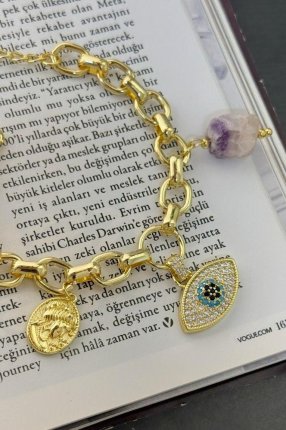14K DOĞALTAŞLI BİLEKLİK
