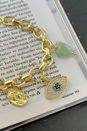 14K DOĞALTAŞLI BİLEKLİK