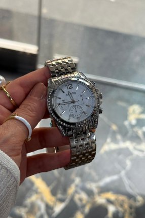 SPORTİVE GÜMÜŞ  TAŞLI ÇELİK SAAT