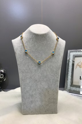 GOLD ÇELİK NAZAR KOLYE